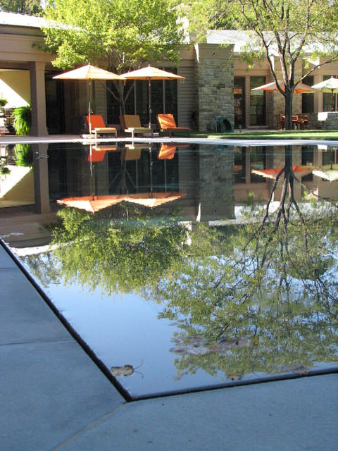 Фотография бассейна прямоугольной формы возле дома